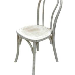 Limewash Bentwood Chair Rustic Wooden Stacking Dining Chair - thumbnail 2