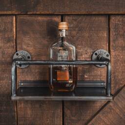 Industrial Wine Rack Wall Mounted Bar Drinks Cabinet Industrial Metal Shelf Vintage Kitchen Shelf's , Bathroom Steel - thumbnail 3