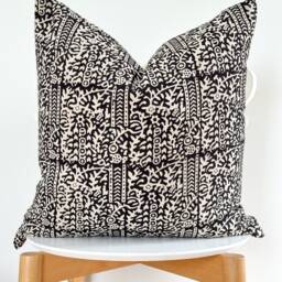 Indian Block Print Pillow Coven , Cotton Voile Hand Mede - thumbnail 2