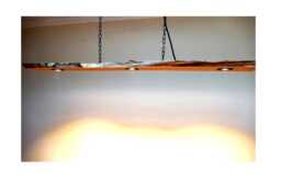 Yew Wood Slab With Led Spot Lights, Pendant Light, Timbers Recessed Spotlights - thumbnail 1