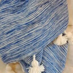 Wool Moroccan Pompom Blanket, Pompom Blanket, Throw Blanket, Ivory Pompoms Blanket, Bedroom Blanket, Moroccan Throw Blanket, Pompom Blanket - thumbnail 3