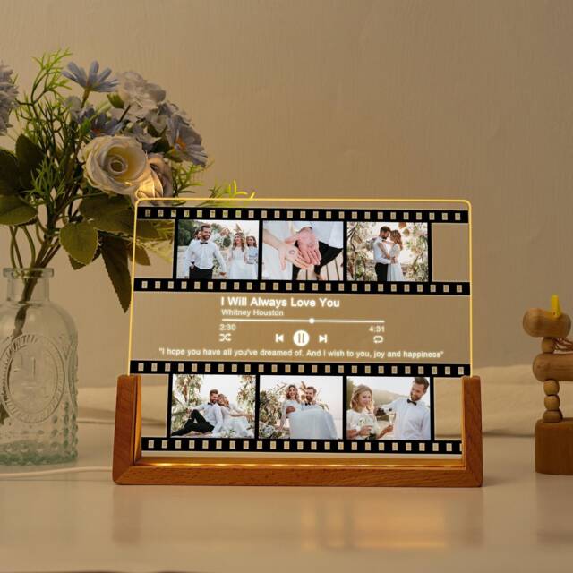 Personalized Photo Night Light Plaque, Couple Lamp, Custom Acrylic Frame, Bedroom Decor, Custom Led Light, Valentines Gift For Her - image 1