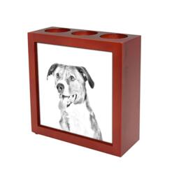 Austrian Pinscher - Wooden Stand For Candles/Pens With The Image Of A Dog New Collection - thumbnail 1