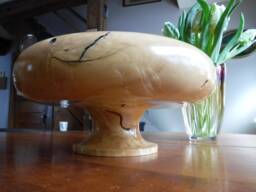 Burled Box Elder Pedestal Bowl [Wb34] - thumbnail 1