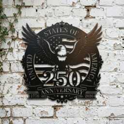250Th Anniversary Usa Metal Wall Art, Patriotic Home Decor, American Pride Accent - thumbnail 3