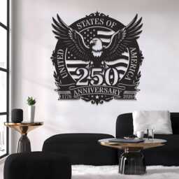 250Th Anniversary Usa Metal Wall Art, Patriotic Home Decor, American Pride Accent - thumbnail 4