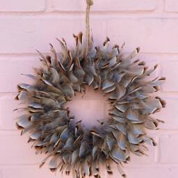 Feather Wreath - Wall Art Farmhouse Easter Decor Country Spring Home 20-25cm - thumbnail 3