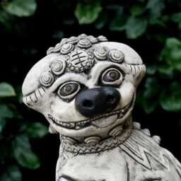 Outdoor Foo Dog Sculpture Garden Figurine Concrete Guardian Statue Animal Art Asian Ornament Front Door Decor Lover Gift - thumbnail 3