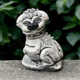 Outdoor Foo Dog Sculpture Garden Figurine Concrete Guardian Statue Animal Art Asian Ornament Front Door Decor Lover Gift - thumbnail 1