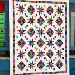 Evening Sunset Star Quilt Pattern - Modern Scrappy Throw - PDF Pattern - thumbnail 4