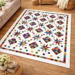 Evening Sunset Star Quilt Pattern - Modern Scrappy Throw - PDF Pattern - thumbnail 3