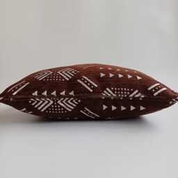 Moroccan Velvet Cushion Cover, Handmade Brocade Deep Brown Pillow Case, Decorative 20''x20''/50x50 cm - thumbnail 3