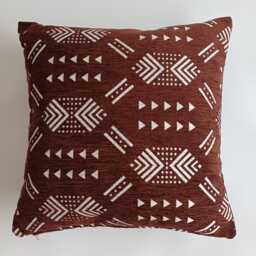Moroccan Velvet Cushion Cover, Handmade Brocade Deep Brown Pillow Case, Decorative 20''x20''/50x50 cm - thumbnail 1