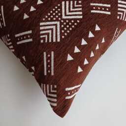 Moroccan Velvet Cushion Cover, Handmade Brocade Deep Brown Pillow Case, Decorative 20''x20''/50x50 cm - thumbnail 4