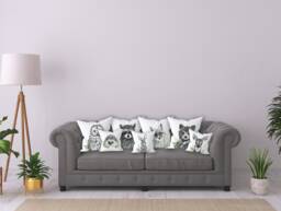 Woodland Cushion , Animals Scatter Room Decor Forest Bear Hedgehog Bunny Owl Deer Fox - thumbnail 1