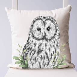 Woodland Cushion , Animals Scatter Room Decor Forest Bear Hedgehog Bunny Owl Deer Fox - thumbnail 2