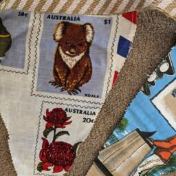 Australian Rural Scenes Large Linen Bunting Pennants Flags Upcycled Vintage Teatowels - thumbnail 3