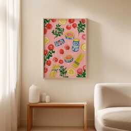 Italian Kitchen Poster, Tomato Pasta Print, Food Wall Art - thumbnail 3