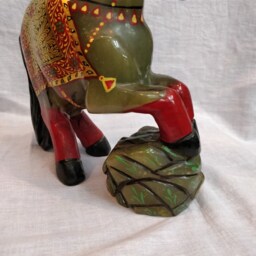 Green Jade Horse Figurine, Carved Gemstone Animals, Horse Statues, Spirit Christmas Gift, Home Office Decoratives, Cowboy - thumbnail 4