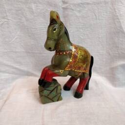 Green Jade Horse Figurine, Carved Gemstone Animals, Horse Statues, Spirit Christmas Gift, Home Office Decoratives, Cowboy - thumbnail 2