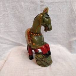 Green Jade Horse Figurine, Carved Gemstone Animals, Horse Statues, Spirit Christmas Gift, Home Office Decoratives, Cowboy - thumbnail 3