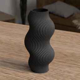 Waterproof Vase Modern Wavy 3D Printed Stylish Home Decor Minimalist Flower Unique Table Decoration Gift For Her - thumbnail 2