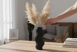 Waterproof Vase Modern Wavy 3D Printed Stylish Home Decor Minimalist Flower Unique Table Decoration Gift For Her - thumbnail 1