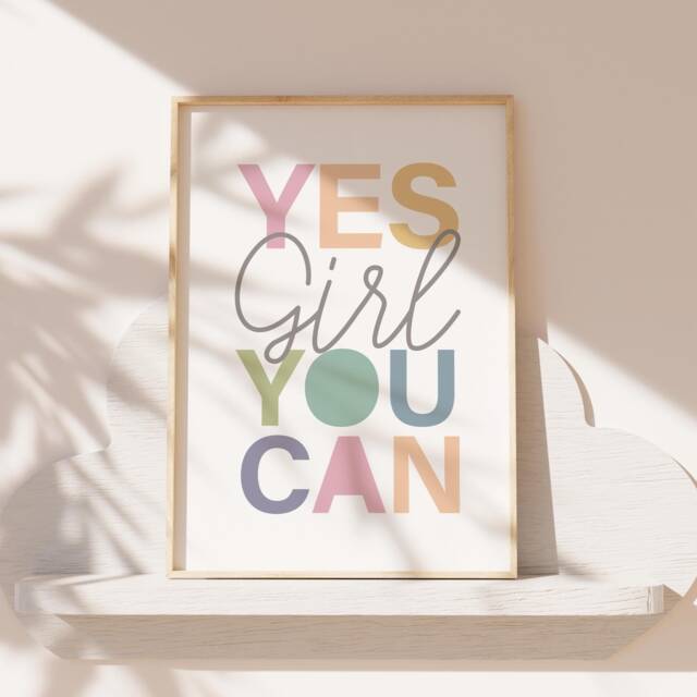 Girls Bedroom Prints, Decor, Motivational Wall Art, Nursery Playroom Art - image 1
