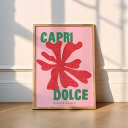 Capri Dolce Print - 3 Colours Travel - Travel Print, Italy, Kitchen, Boho, Neutral, Amalfi, Portofino, Rome, Milan, Funky, Lemon, Vita - thumbnail 2