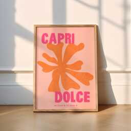 Capri Dolce Print - 3 Colours Travel - Travel Print, Italy, Kitchen, Boho, Neutral, Amalfi, Portofino, Rome, Milan, Funky, Lemon, Vita - thumbnail 1