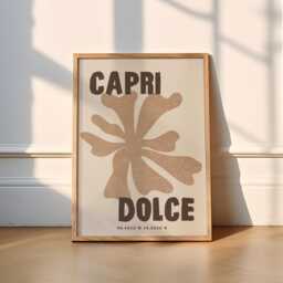 Capri Dolce Print - 3 Colours Travel - Travel Print, Italy, Kitchen, Boho, Neutral, Amalfi, Portofino, Rome, Milan, Funky, Lemon, Vita - thumbnail 3