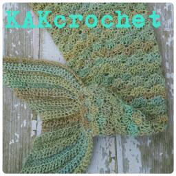 Crocheted Mermaid Tail Blanket Variegated Acrylic, Adult & Kid Sizes