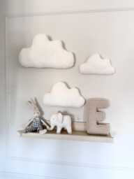 Boucle Cloud Wall Decor Handcrafted Neutral Nursery Decor - thumbnail 1