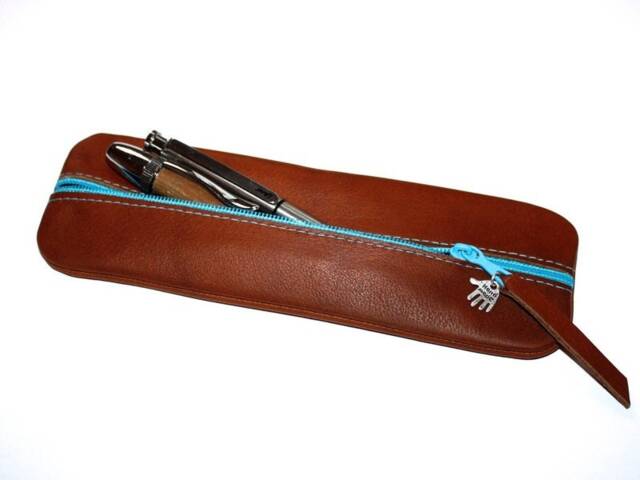Pencil Case, Plain Leather Pencil Also For Men, Pen Individually Made, Exams, Traineeships - image 1