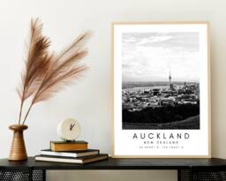 Auckland Cityscape Print Minimalist Travel Poster Art - thumbnail 1