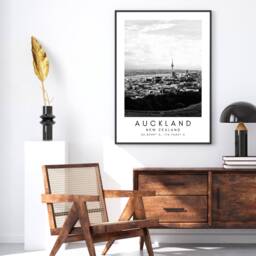 Auckland Cityscape Print Minimalist Travel Poster Art - thumbnail 2