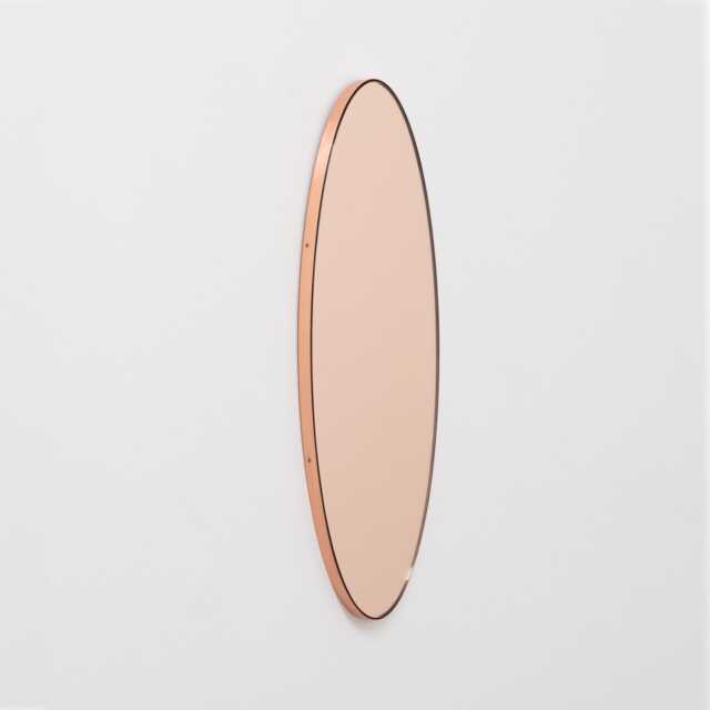 Ovalis??? Oval Shaped Rose Gold Contemporary Mirror With Copper Frame - image 1