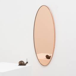 Ovalis??? Oval Shaped Rose Gold Contemporary Mirror With Copper Frame - thumbnail 2