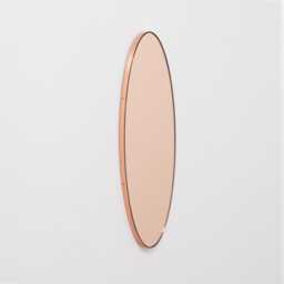 Ovalis??? Oval Shaped Rose Gold Contemporary Mirror With Copper Frame - thumbnail 1