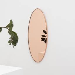Ovalis??? Oval Shaped Rose Gold Contemporary Mirror With Copper Frame - thumbnail 4