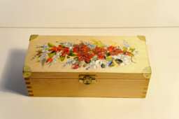 Wooden Tea Box, Box Wood, Painted Box, For Tea, Decorative Acrylic Paint, Home Decor, Vintage Jewellery Box