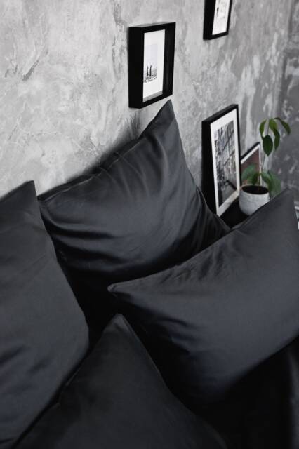 Sateen Pillowcases - 100% Egyptian Cotton, Light Blue Pillows, Navy Dark Grey White Pillows - image 1