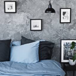 Sateen Pillowcases - 100% Egyptian Cotton, Light Blue Pillows, Navy Dark Grey White Pillows - thumbnail 2