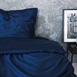 Sateen Pillowcases - 100% Egyptian Cotton, Light Blue Pillows, Navy Dark Grey White Pillows - thumbnail 3
