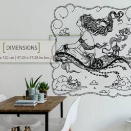 Magic Carpet Vinyl Wall Decal Bohemian Home Decor - thumbnail 2