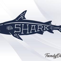 Shark Decal, Fishing Decal, Sticker, Vinyl Tackle Box Sticker, Decor, Boat Trendy - thumbnail 2