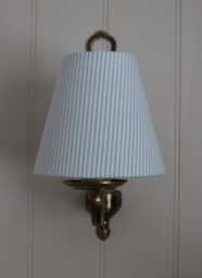 Sky Blue Fine Stripe Luxury Candle Clip Lampshade. Bespoke. Handmade. Wall Lights. Chandeliers