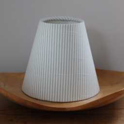 Sky Blue Fine Stripe Luxury Candle Clip Lampshade. Bespoke. Handmade. Wall Lights. Chandeliers - thumbnail 2