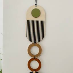 Modern Wall Art - Geometric Artwork Minimal Home Decor Slim Long Tapestry Wood - thumbnail 4