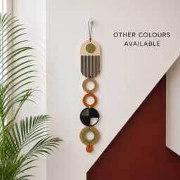 Modern Wall Art - Geometric Artwork Minimal Home Decor Slim Long Tapestry Wood - thumbnail 1